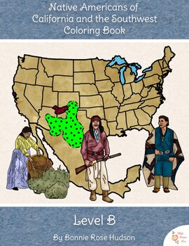 Preview of Native Americans of California and the Southwest Coloring Book-Level B