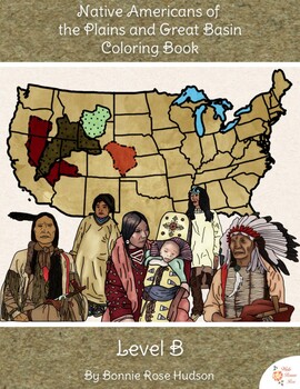 Preview of Native Americans of the Plains and Great Basin Coloring Book-Level B