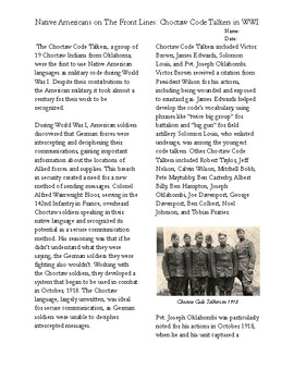 Preview of Native Americans on The Front Lines: Choctaw Code Talkers in WWI