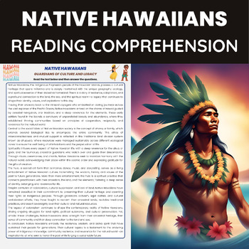 Preview of Native Hawaiian Reading Comprehension for AANHPI AAPI Heritage Month