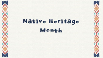 Preview of Native History Lesson / Native Heritage Month Lessons