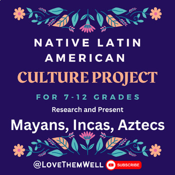 Preview of Native Latin American Cultures Project | Mayans, Incas, Aztecs