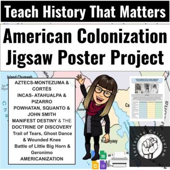 Preview of Native Perspective of Early American Colonization Jigsaw Poster Project 