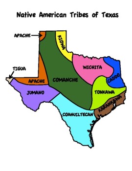 Native Tribes of Texas Maps by Teaching On Easy Street | TpT