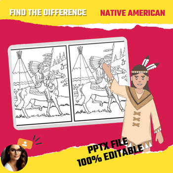 Preview of Native american indian Indigenous peoplE activity find the difference AAPI pptx