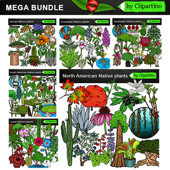 Preview of Native plants Clip Art Bundle /Plants clipart Commercial use