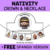 Nativity Christmas Activity Crown and Necklace Crafts + FR
