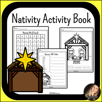 Nativity Activity Book: ABC order, Matching, Tracing, Word Search ...