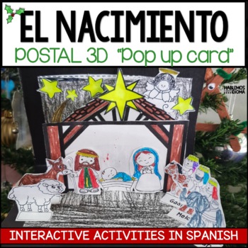 Preview of Nacimiento tarjeta de navidad | Pop up Nativity in Spanish