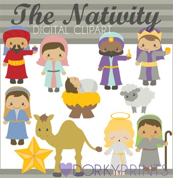 Nativity Christmas Clip Art by Dorky Doodles | Teachers Pay Teachers