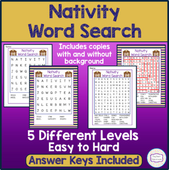 Nativity / Christmas Word Search - Fun Games & Activities by ZayZee's ...