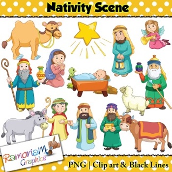 nativity set clip art