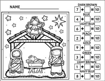 Nativity Color by Number 2 Bundle by Bookmarks and More | TpT