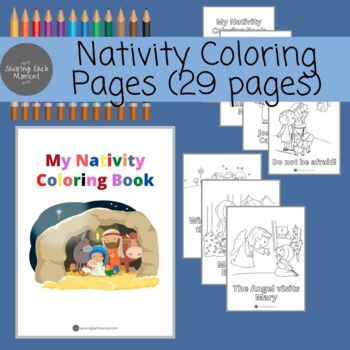 Nativity Coloring Book - Birth of Jesus by Savoring Each Moment | TpT