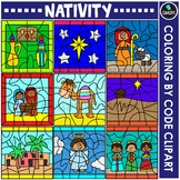 Nativity - Coloring By Code Clip Art Set {Educlips Clipart}