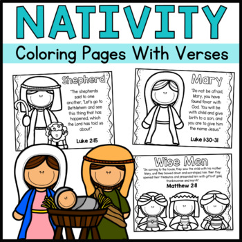 Nativity Coloring Pages Christmas Coloring by Preschool Packets | TPT