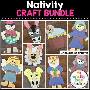 Preview of Nativity Crafts Bundle | Christmas Nativity Crafts
