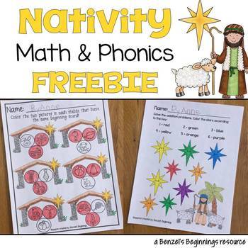 Nativity Math & Phonics FREEBIE! by Benzel's Beginnings | TPT