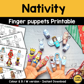 Nativity Finger Puppets Printable by Little Ladoo | TPT