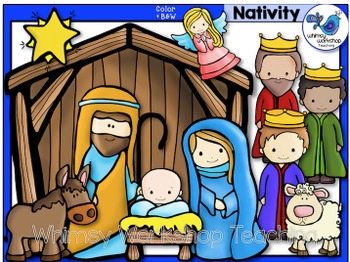 Preview of Nativity Graphics - Whimsy Workshop Teaching