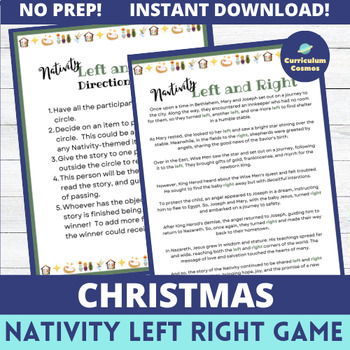 Preview of Nativity Left Right Game for Sunday School, Staff, and Students