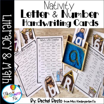 Preview of Nativity Letter and Number Handwriting Cards