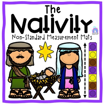 Preview of Nativity Non-Standard Measurement Math Mats | Christmas Math