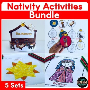Nativity Q Tip Painting Ornaments Craft Bundle | Bible Story Headband ...