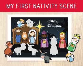 Preview of Nativity Scene, Matching Activity, Christmas Scene, Epiphany, Match The Shadows