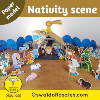 Nativity Scene paper model (traditional) by Oswaldo Rosales Play Lab