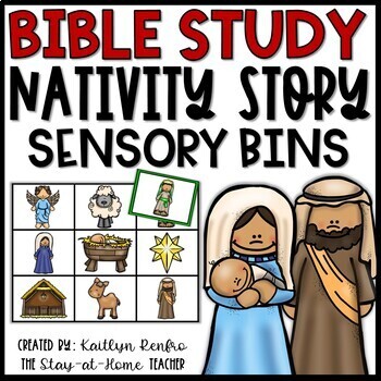 Preview of Nativity Christmas Toddler Sensory Bin Activities | Preschool | Sunday School