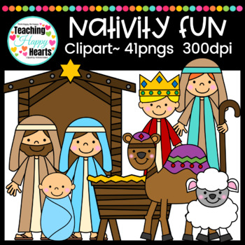 Nativity Set Clipart by Victoria Saied | Teachers Pay Teachers