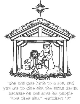 Nativity Story Coloring Printable by ClassroomCatalyst | TPT