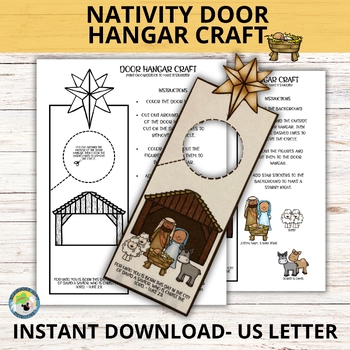 Nativity Story Door Hangar Craft Christmas Bible Activity for Sunday School