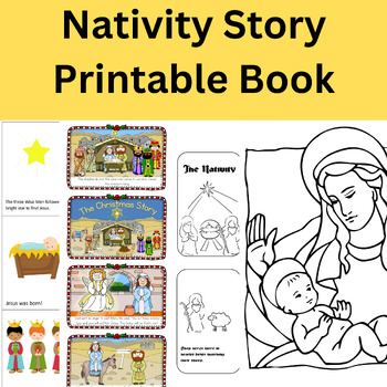 Nativity Story Printable Book by WorksheetWiz | TPT