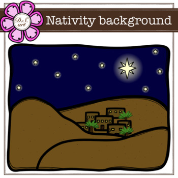 Preview of Nativity background digital Clipart (color and black&white)