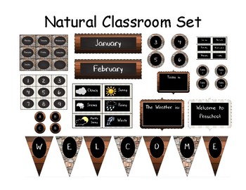 Natural Colors Classroom Decor Pack