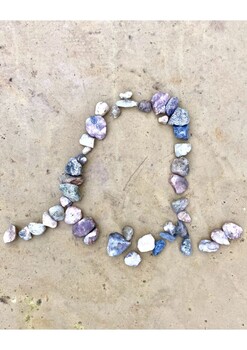 Preview of Natural Cursive Lettering made from Loose Parts for display