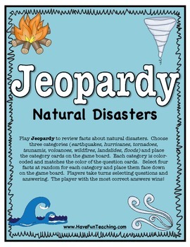 Preview of Natural Disaster Activity (JEOPARDY)