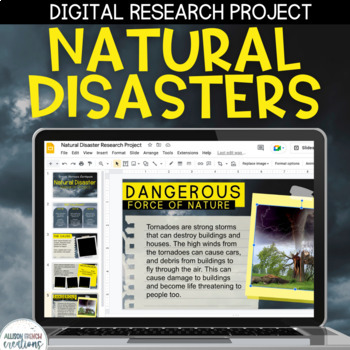 Preview of Natural Disaster Research Project Extreme Weather Digital Writing Activity