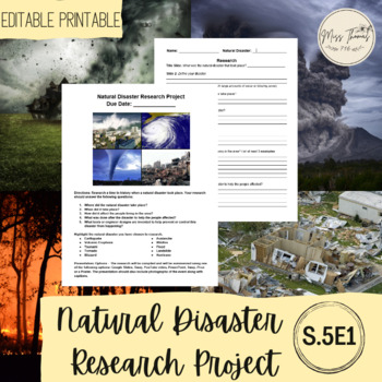 Preview of Natural Disaster Research Project S5E1