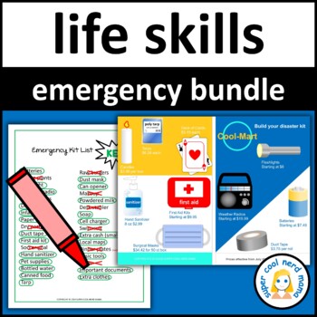 Preview of Natural Disaster and Emergency Preparedness Kit Activity Bundle
