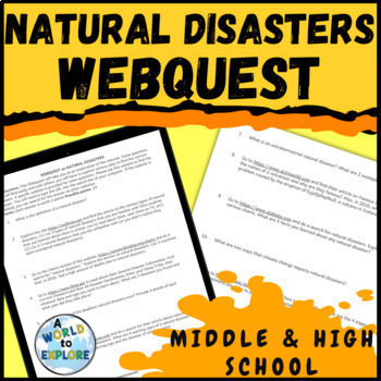 Preview of Natural Disasters Activity a Research WebQuest for Middle School ELA or Science