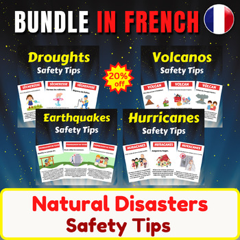 Preview of Natural Disasters Bundle in french - Droughts, Earthquakes, Volcanoes, Hurricane