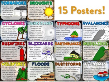 Natural Disasters Classroom Posters by Ridgy Didge Resources | TpT