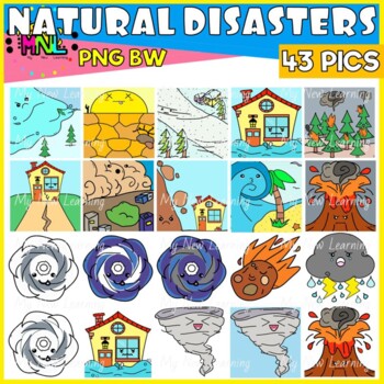 Preview of Weather Natural Disasters Clip Art Set (With Faces)