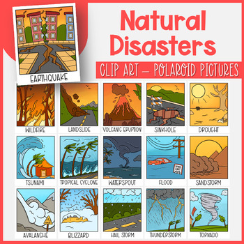 Preview of Natural Disasters Clip art | Weather | Wildfire, Landslide, Tsunami, Tornado