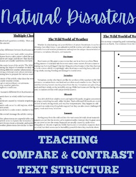 Preview of Compare and Contrast Text Structure - Nonfiction Article with Writing Prompt