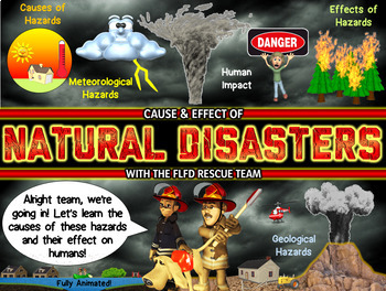 Preview of Natural Disasters PowerPoint & Worksheet: FULLY LOADED!
