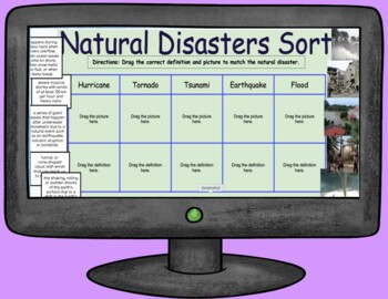 Preview of Natural Disasters Google Drawing - Distance Learning - Google Classroom - FREE